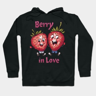 Berry in Love: Sweet Strawberry Duo Embracing Love Hoodie